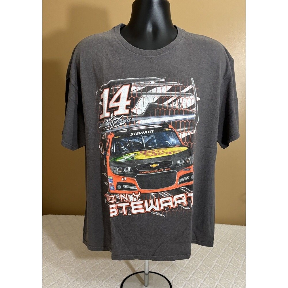 NASCAR Tony Stewart #14 Bass Pro Shop 2 Sided Brown Shirt Men’s Size XL